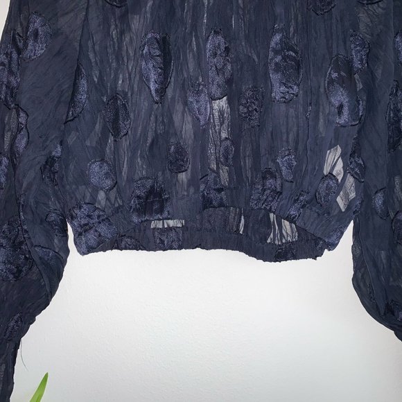 NWT Zara Semi Sheer Blouse - Picture 5 of 8